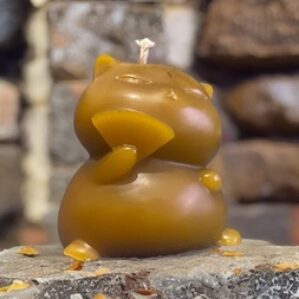 Feline cat bees wax candle. Fun candles for home décor
