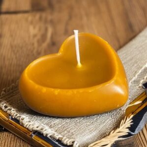 Love Heart Bees Wax Candle. Romantic Candles